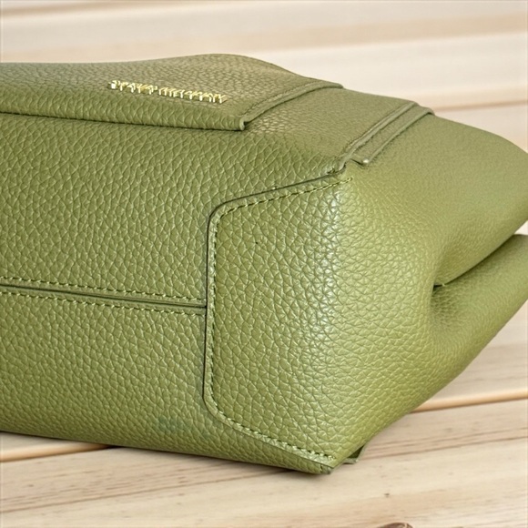 NWT Steve Madden Olive Faux Leather Satchel Mini Tote Crossbody with Scarf! NEW! - Picture 9 of 16